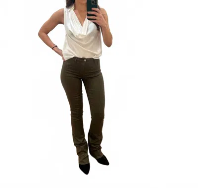 L'agence Women's Ruth High Rise Straight Raw Hem Pants In Pine In Brown