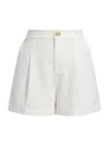 L'agence Saige Pleated Shorts In White