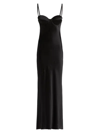 L'agence Women's Sayla Bias-cut Silk Slipdress In Black