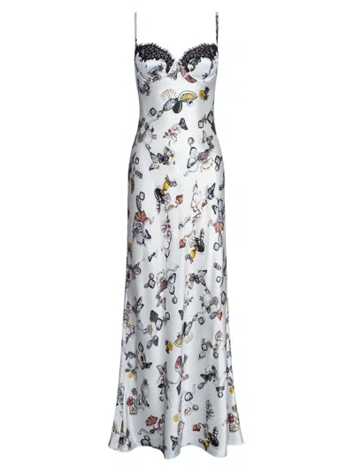 L'agence Women's Sayla Lace-trim Maxi Dress In Purple