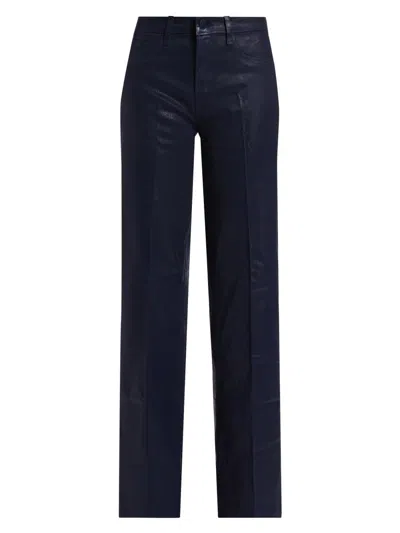 L'agence Women's Scottie Coated High-rise Wide-leg Jeans In Blue