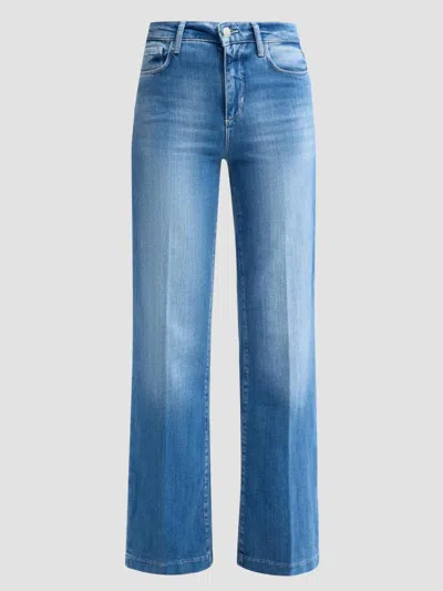 L'agence Scottie High Waist Wide Leg Jeans In Blue