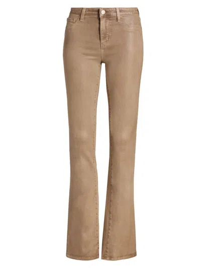 L'agence Women's Selma Coated Baby Bootcut Jeans In Brown