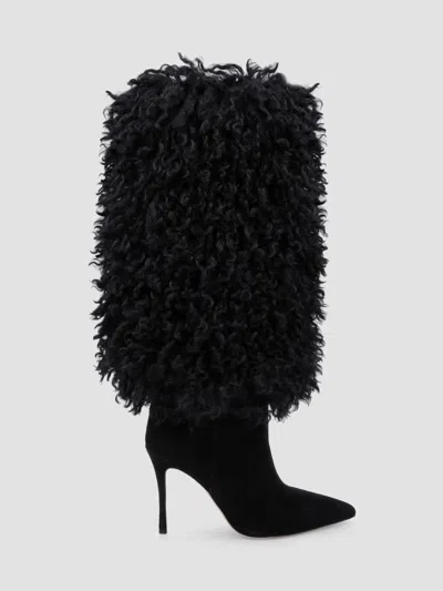 L'agence Women's Sheridan Faux-fur-trim Knee-high Boots In Black