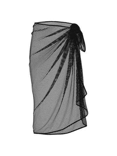 L'agence Women's Shimmer & Shine Covers Maribel Crochet Pareo In Black