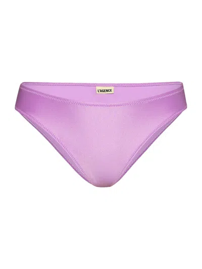 L'agence Women's Shimmer Solids Nicole Bikini Bottom In Light Violet