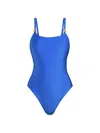 L'agence Remi Shimmer Basic One Piece Swimsuit In Blue