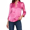 L'agence Dani Silk Charmeuse Blouse In Pink