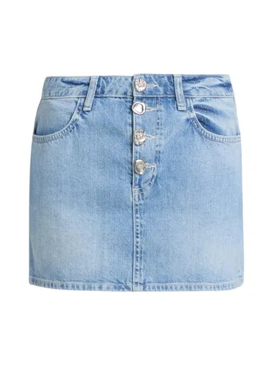 L'agence Women's Solene Four-button Denim Miniskirt In Blue
