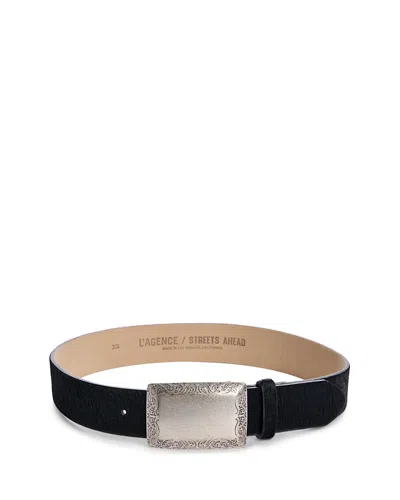 L'agence Women's Solera Calf Hair Belt In Black