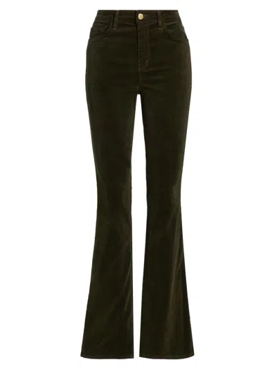 L'agence Women's Stevie High-rise Velvet Straight-leg Jeans In Black