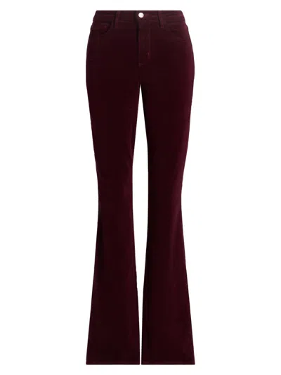 L'agence Women's Stevie Velveteen Mid-rise Pants In Brown