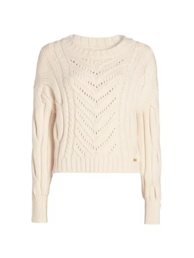 L'agence Women's Storm Boxy Crop Sweater In White