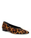 L'agence Suzanne Pointed Toe Flat In Animal Print