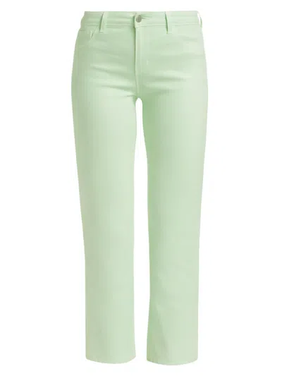 L'agence Alexia High-rise Crop Cigarette Jean In Purple
