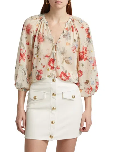 L'agence Women's Teagan Floral Dolman-sleeve Blouse In Multi
