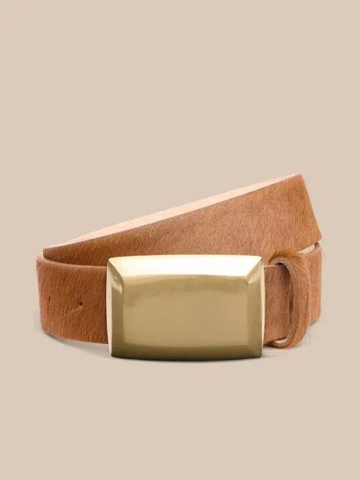 L'agence Women's The Sierra Plaque Belt In Cognac In Green