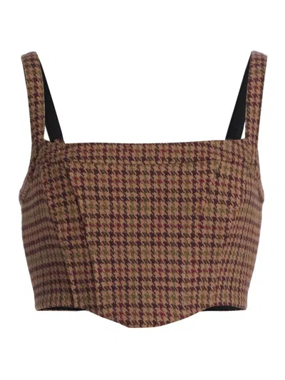 L'agence Tiffany Corset Sleeveless Top In Brown