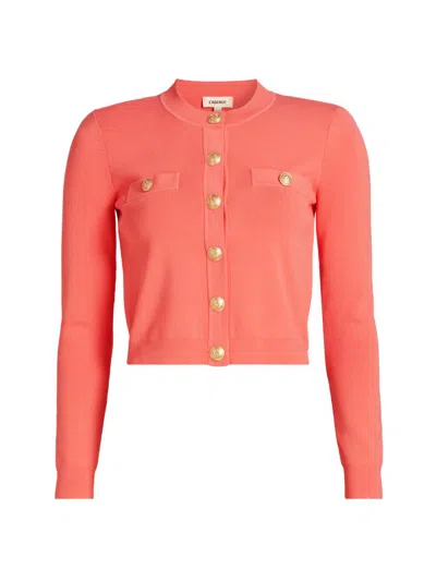 L'agence Women's Toulouse Knit Crop Cardigan In Pink