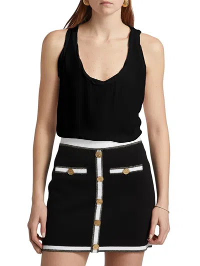 L'agence Women's Trixi Silk Twisted Band Tank In Black