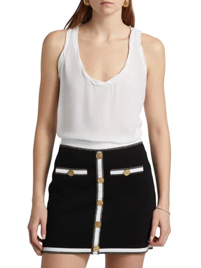 L'agence Women's Trixi Silk Twisted Band Tank In White