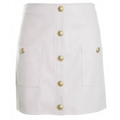 L'agence Women's Truman Mini Skirt With Snaps In Vintage White