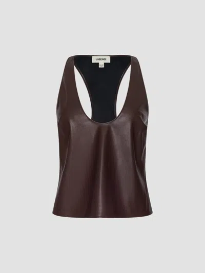 L'agence Women's Tullia Racerback Scoop Neck Tank Top In Deep Mahogany