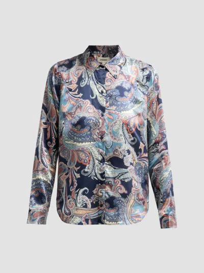 L'agence Women's Tyler Paisley Silk Blouse In Blue