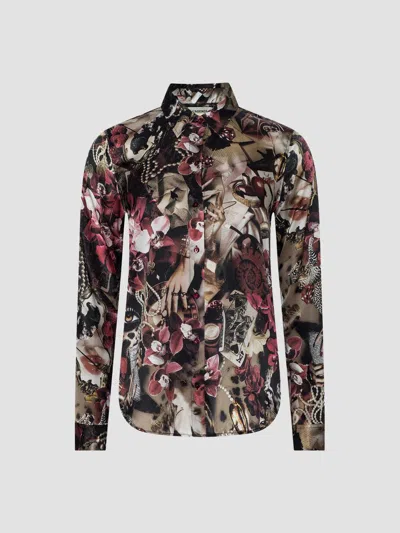 L'agence Women's Tyler Printed Silk Blouse In Burgundy Multi Lux