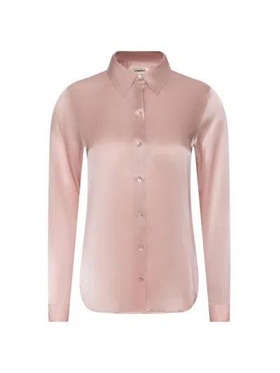 L'agence Tyler Silk Blouse In Pink