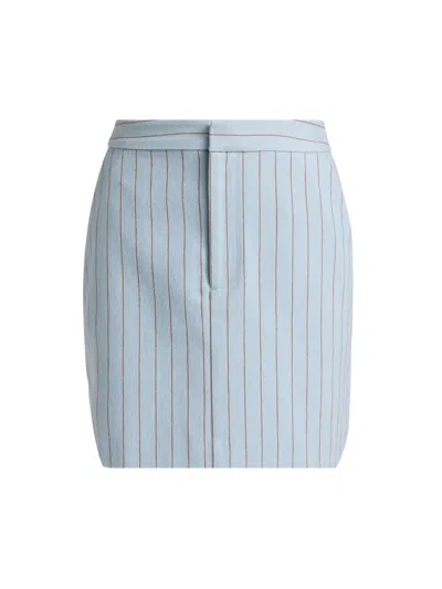 L'agence Women's Vera Striped Cotton-blend Miniskirt In Blue
