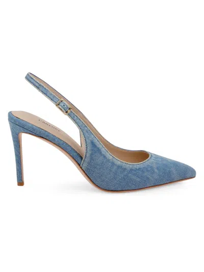 L'agence Women's Vichy 90mm Denim Slingback Pumps In Blue