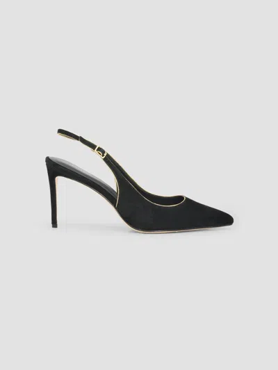 L'agence Women's Vichy Ii 85mm Suede Slingback Pumps In Black
