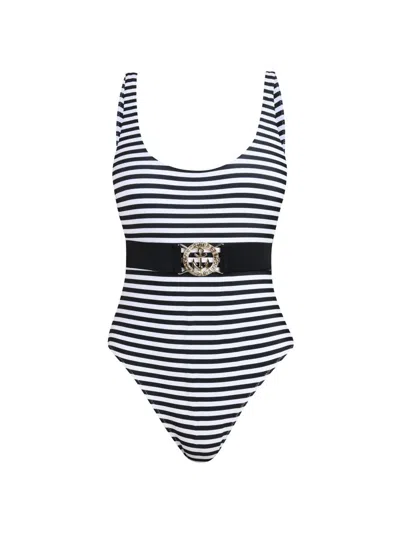 L'agence Women's Voyage Mila Striped One-piece Swimsuit In Animal Print