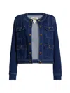 L'agence Yari Collarless Jacket In Blue