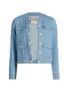 L'agence Yari Collarless Jacket In Blue