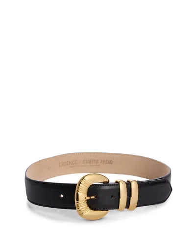 L'agence Women's Yarros Western Leather Belt In Black