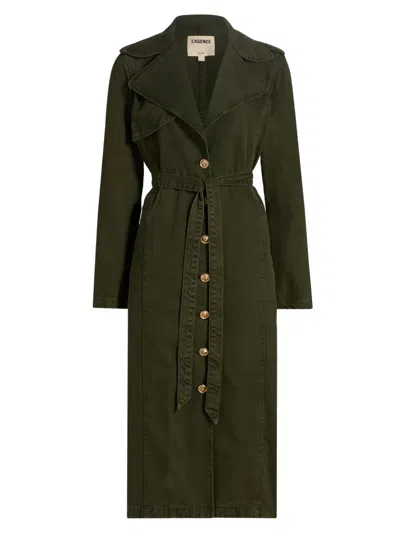 L'agence Women's Zavia Denim Trench Coat In Green