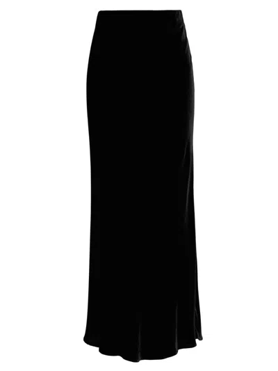 L'agence Zeta Silk-blend Skirt In Black