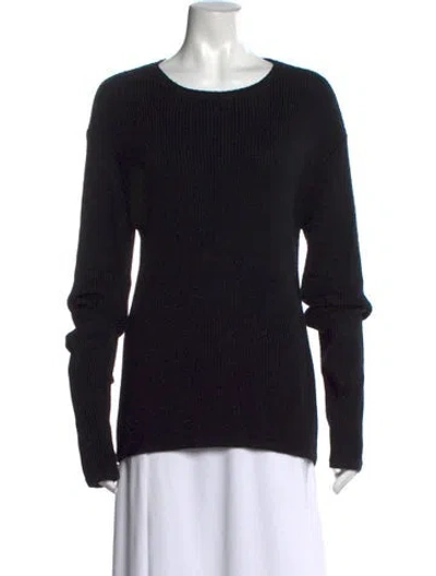 Pre-owned L'agence Wool Crew Neck Sweater In Black