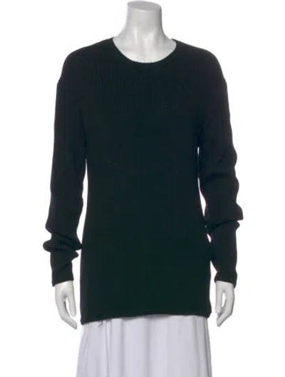 Pre-owned L'agence Wool Crew Neck Sweater In Green