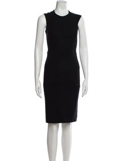 Pre-owned L'agence Wool Knee-length Dress In Black