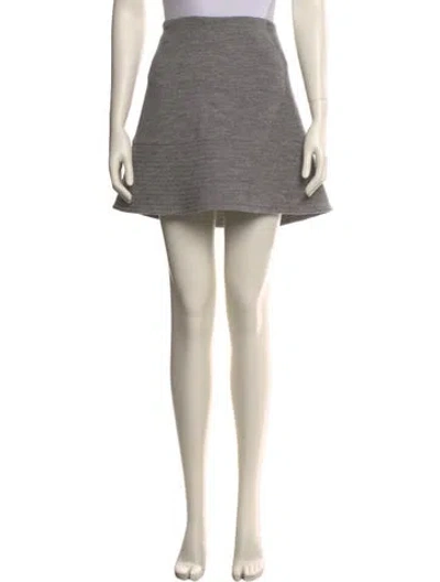 Pre-owned L'agence Wool Mini Skirt In Gray
