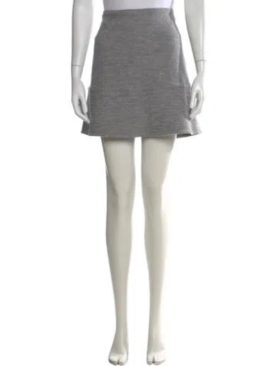 Pre-owned L'agence Wool Mini Skirt In Gray