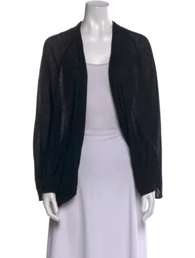 Pre-owned L'agence Wool Open Front Sweater In Black