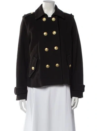 Pre-owned L'agence Wool Peacoat In Black