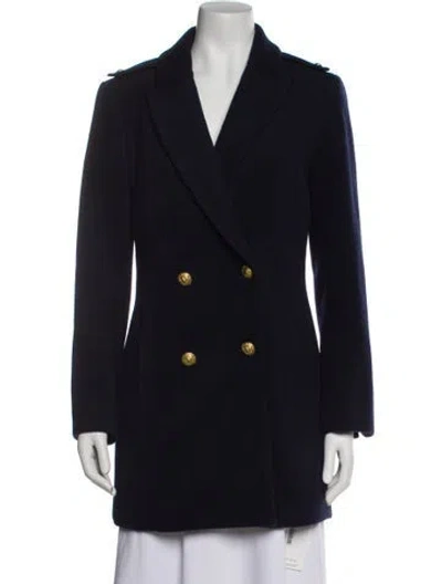 Pre-owned L'agence Wool Peacoat In Blue