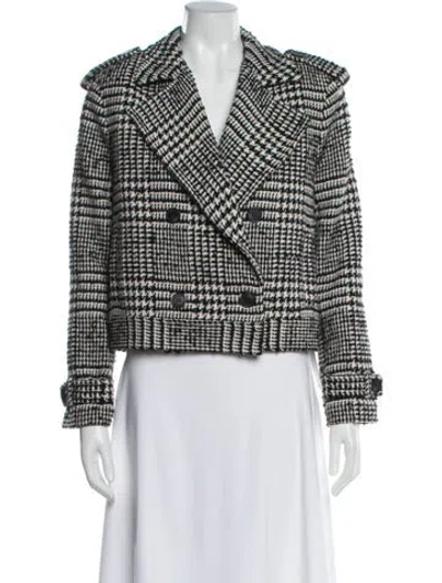 Pre-owned L'agence Wool Plaid Print Blazer In Multi