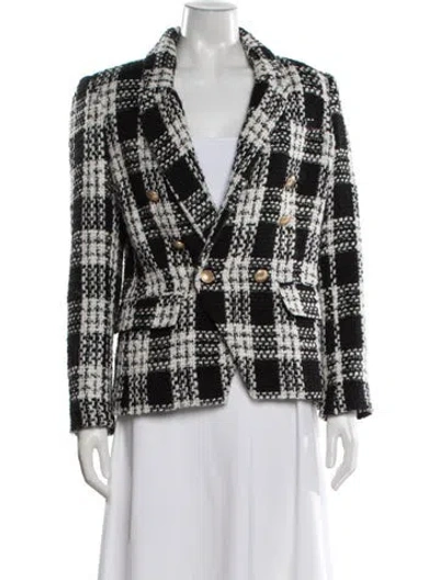 Pre-owned L'agence Wool Plaid Print Blazer In Multi