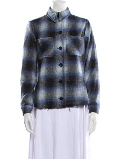 Pre-owned L'agence Wool Plaid Print Jacket In Multi